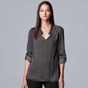 Simply Vera Vera Wang - Elegant Grey Women's Blouse